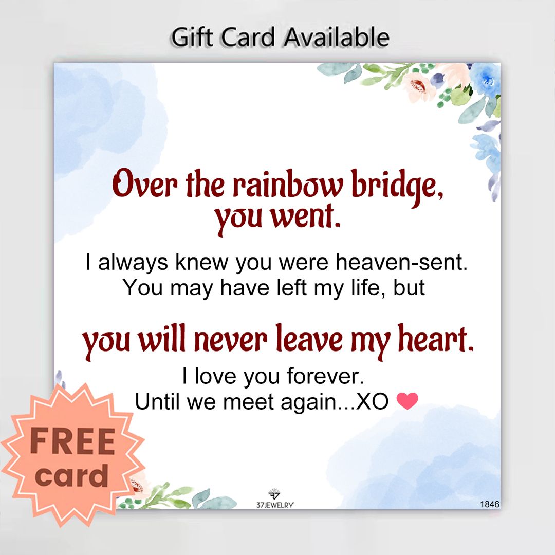 FOR MEMORIAL - Over The Rainbow Bridge Tiny Paw With Wings Ring