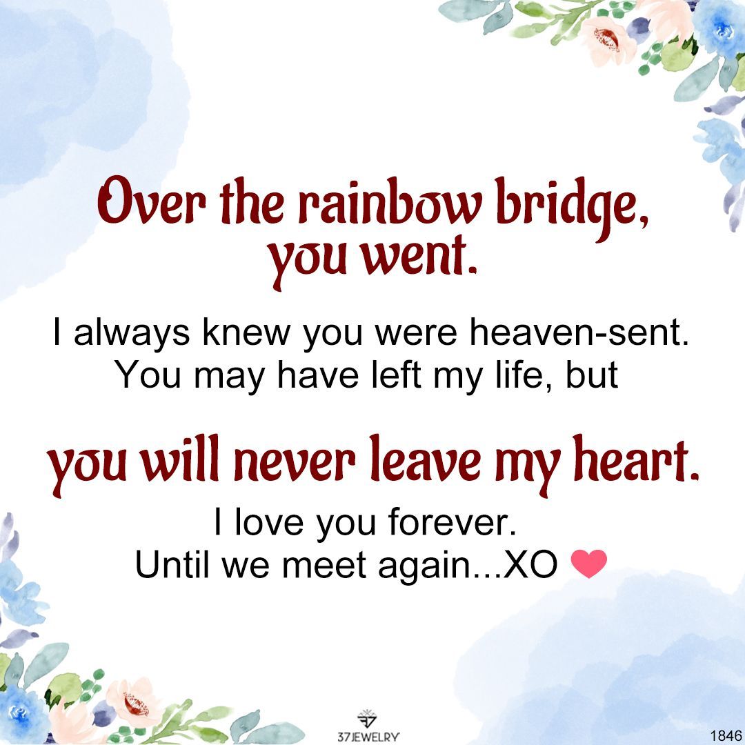 Over The Rainbow Bridge Pet Memorial Ring