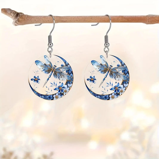 Christmas Blue Dragonfly Earrings