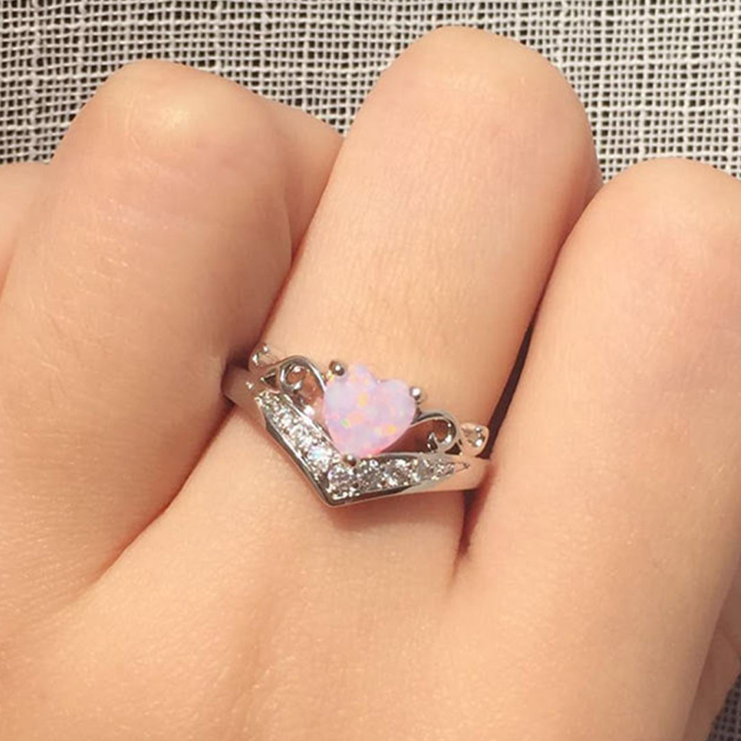 Fuck Breast Cancer - I Am Enough Crown Opal Ring