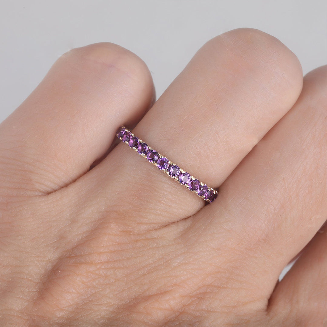 Lupus Awareness Gift Purple Half Eternity Ring
