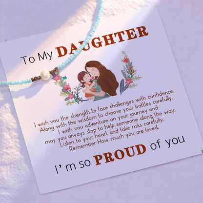 For Daughter - I am so proud of you freshwater pearl necklace