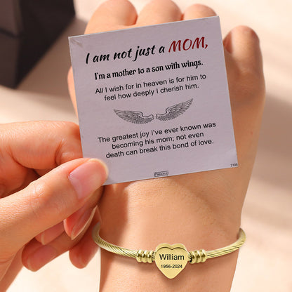 For Memorial - I’m a mother to a son Custom Name and Date Bracelet