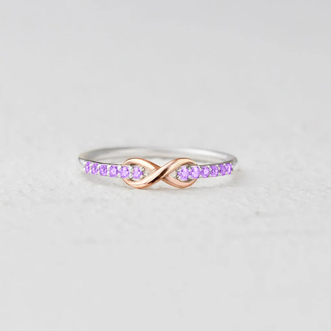 Alzheimer dementia awareness love and attention Purple Infinity Ring