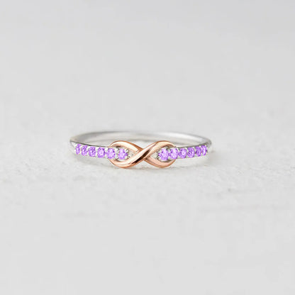 Alzheimer dementia awareness love and attention Purple Infinity Ring