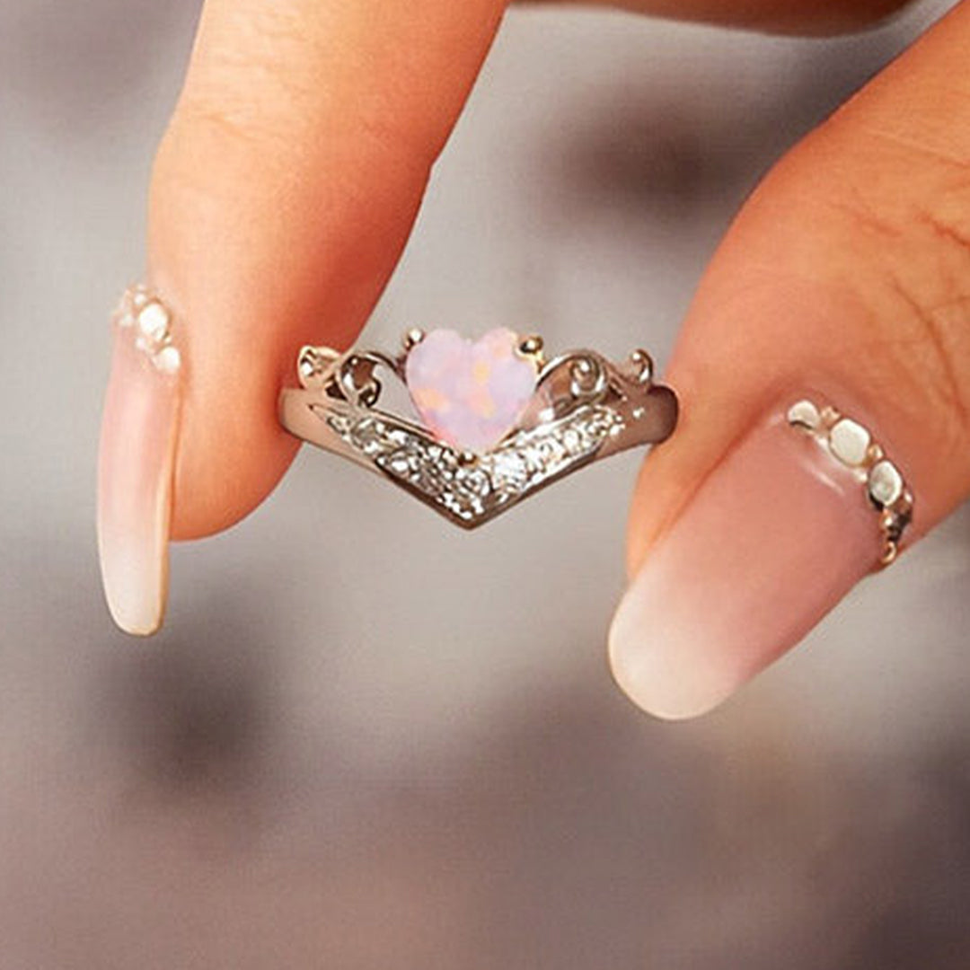 Fuck Breast Cancer - I Am Enough Crown Opal Ring