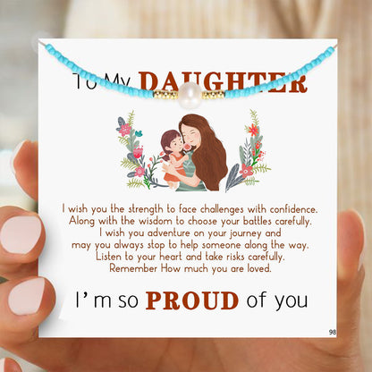 For Daughter - I am so proud of you freshwater pearl necklace