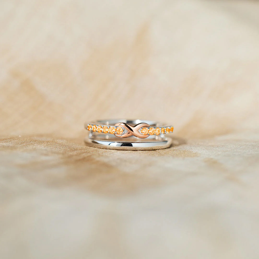 Acute Myeloid Leukemia Awareness Orange Infinity Ring
