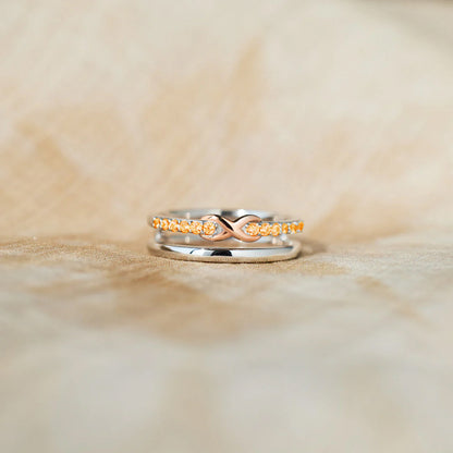 Acute Myeloid Leukemia Awareness Orange Infinity Ring