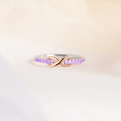 Alzheimer dementia awareness love and attention Purple Infinity Ring