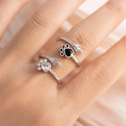 For Pet -Pet Paw Sterling Silver Hug Ring