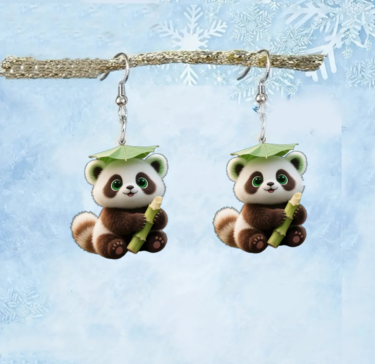 Christmas Panda Earrings