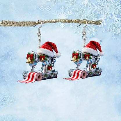 Christmas Sewing Machine Earrings