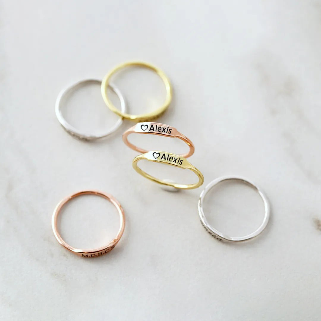 MISSING YOU ALWAYS- Love name customized horizontal ring