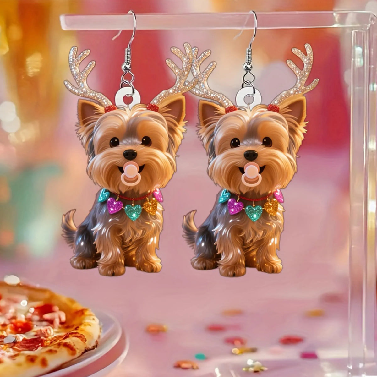 Christmas Teddy Dog Earrings