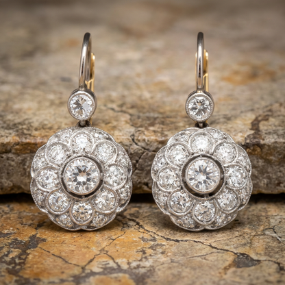 Vintage Rounded Mandala Crystal Earrings