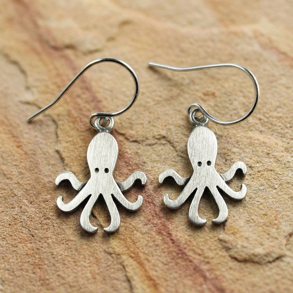 Tiny Octopus Earrings
