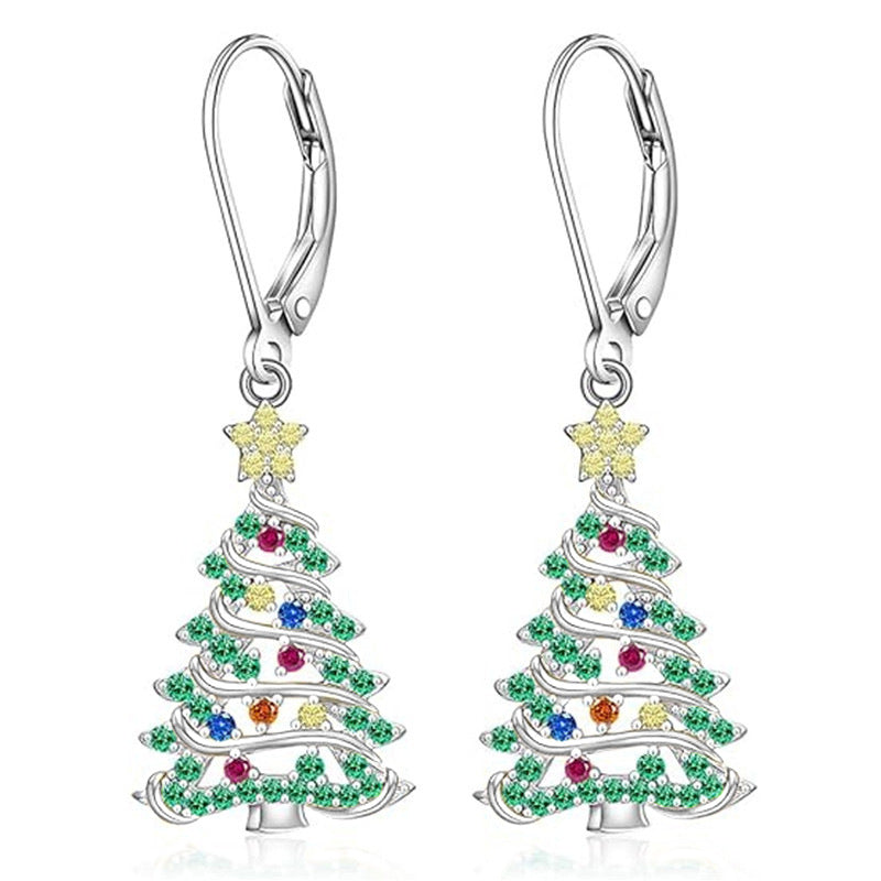 Zircon Christmas Tree  Earrings