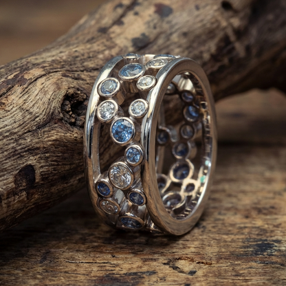 Vintage Inlaid Zirconia Silver Ring
