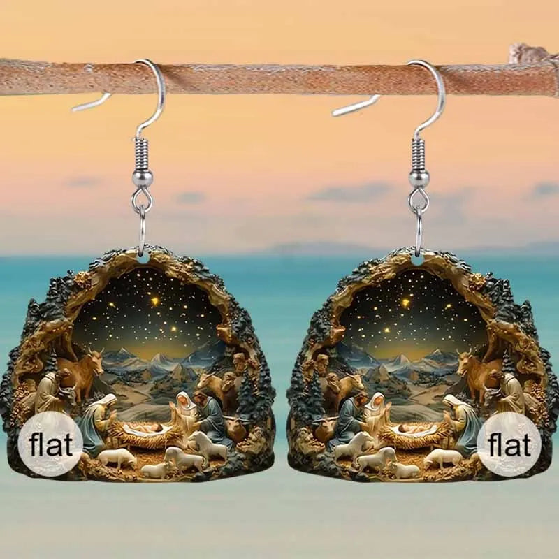 Christmas Jesus Birth AcrylicEarrings