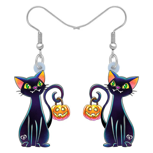 Cute Cat Pumpkin Earrings