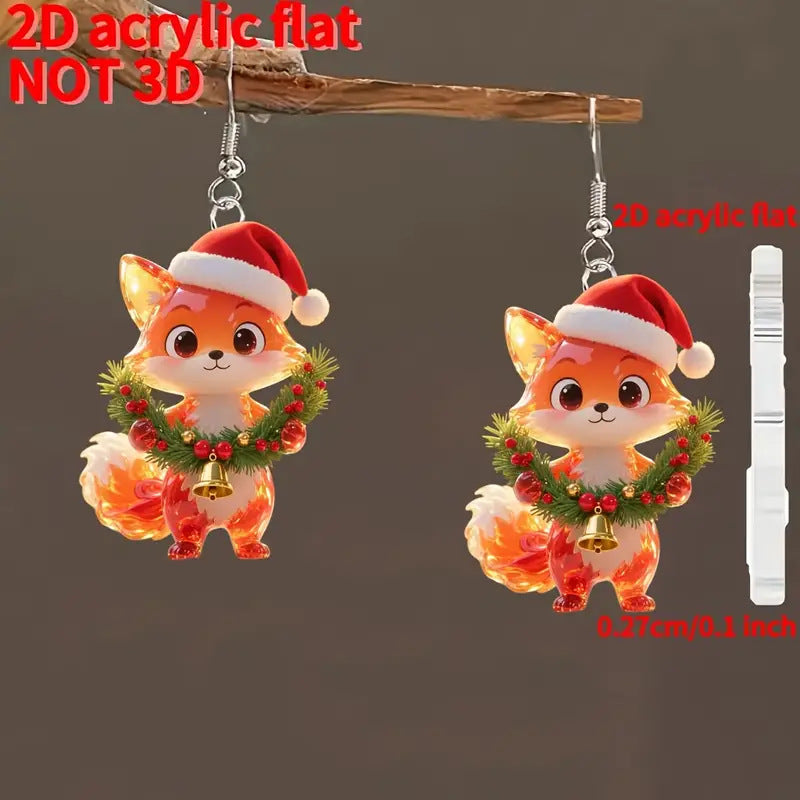Christmas Fox Earrings