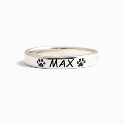Tiny Paw Personalized Pet Name Ring