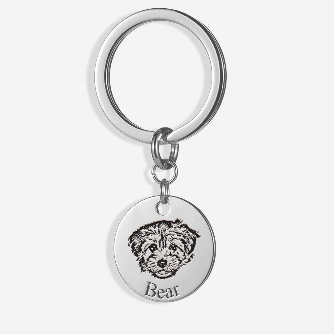 Custom Pet Face Portrait Keychain