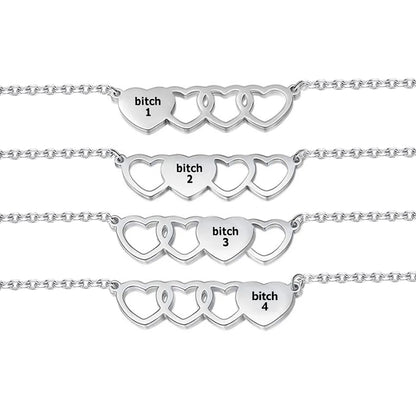 For Friend - You're My Favorite Bitch Heart Set Bracelet