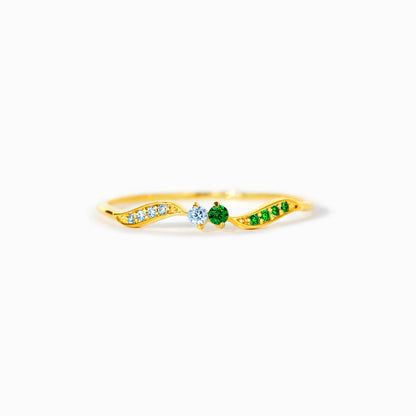 For Love - High Tide Or Low Tide Personalized Double Stone Wavy Ring