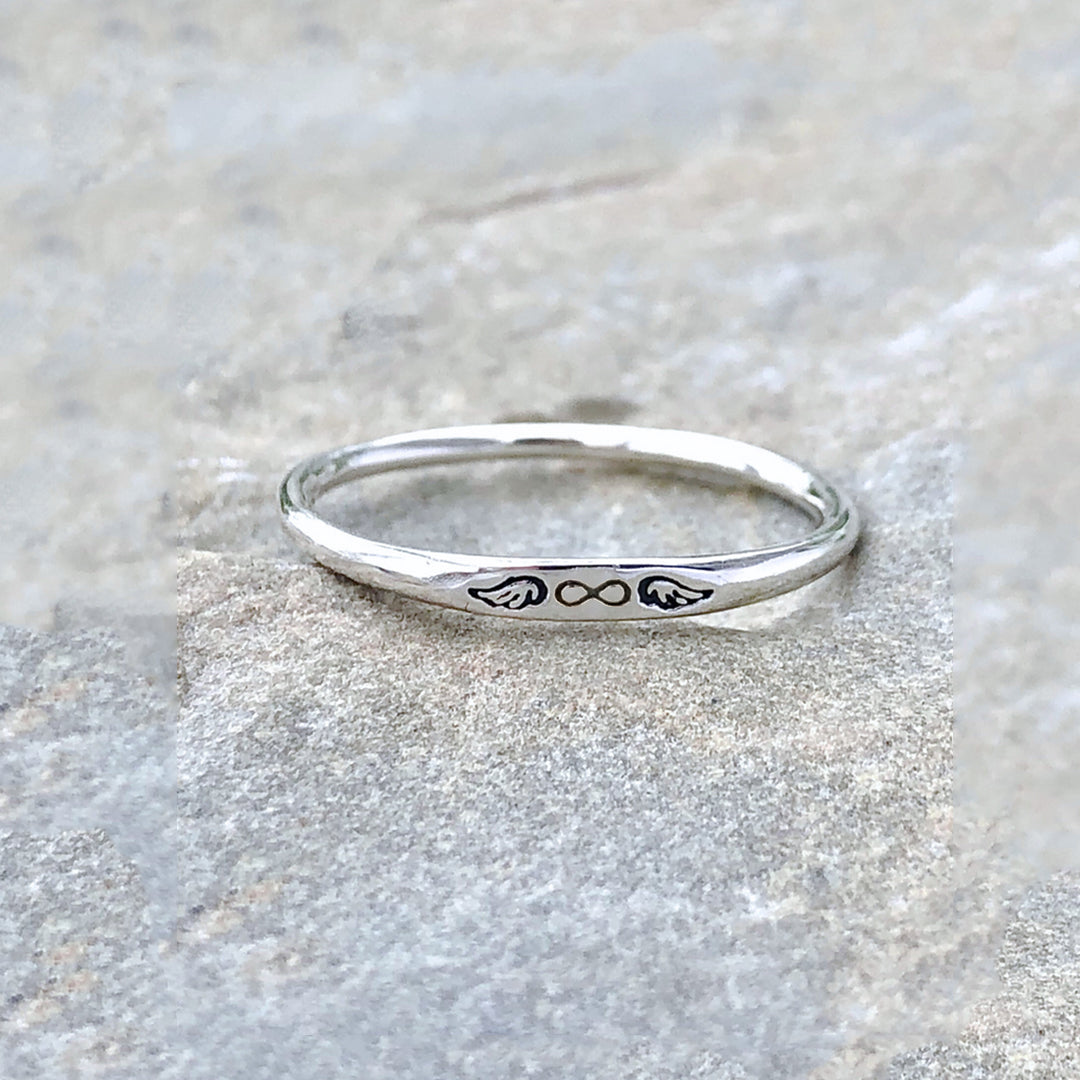 S925 Forever In My Heart Infinity Wings Ring
