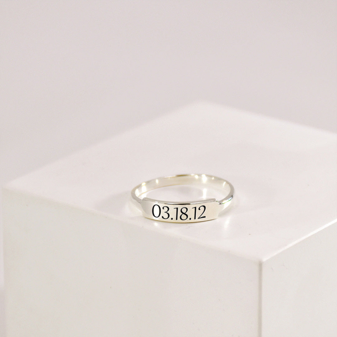 Custom Delicate Dainty Bar Ring