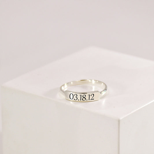 Custom Delicate Dainty Bar Ring