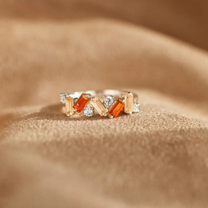 S925 CRPS/RSD Awareness Orange Stone Ring