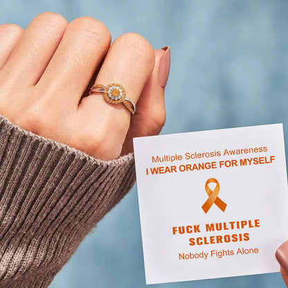 S925 Multiple Sclerosis Awareness Circle Dazzy Ring