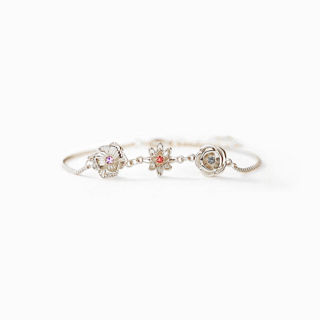 For Mother- 1-10 Three-Dimensional Custom Birth Flowers Bracelet