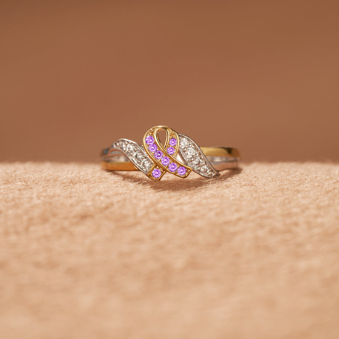 Purple ribbon ring to raise awareness of Alzheimer's disease