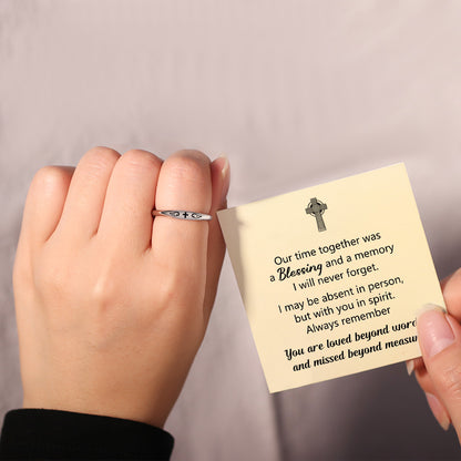 For Memorial - Dainty Winged Cross Ring