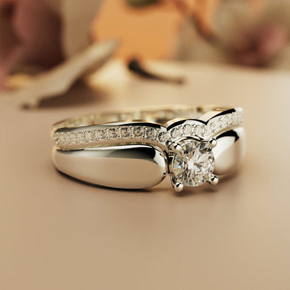 For Memorial - Until We Meet Again Single Diamond Wing-Stacking Ring