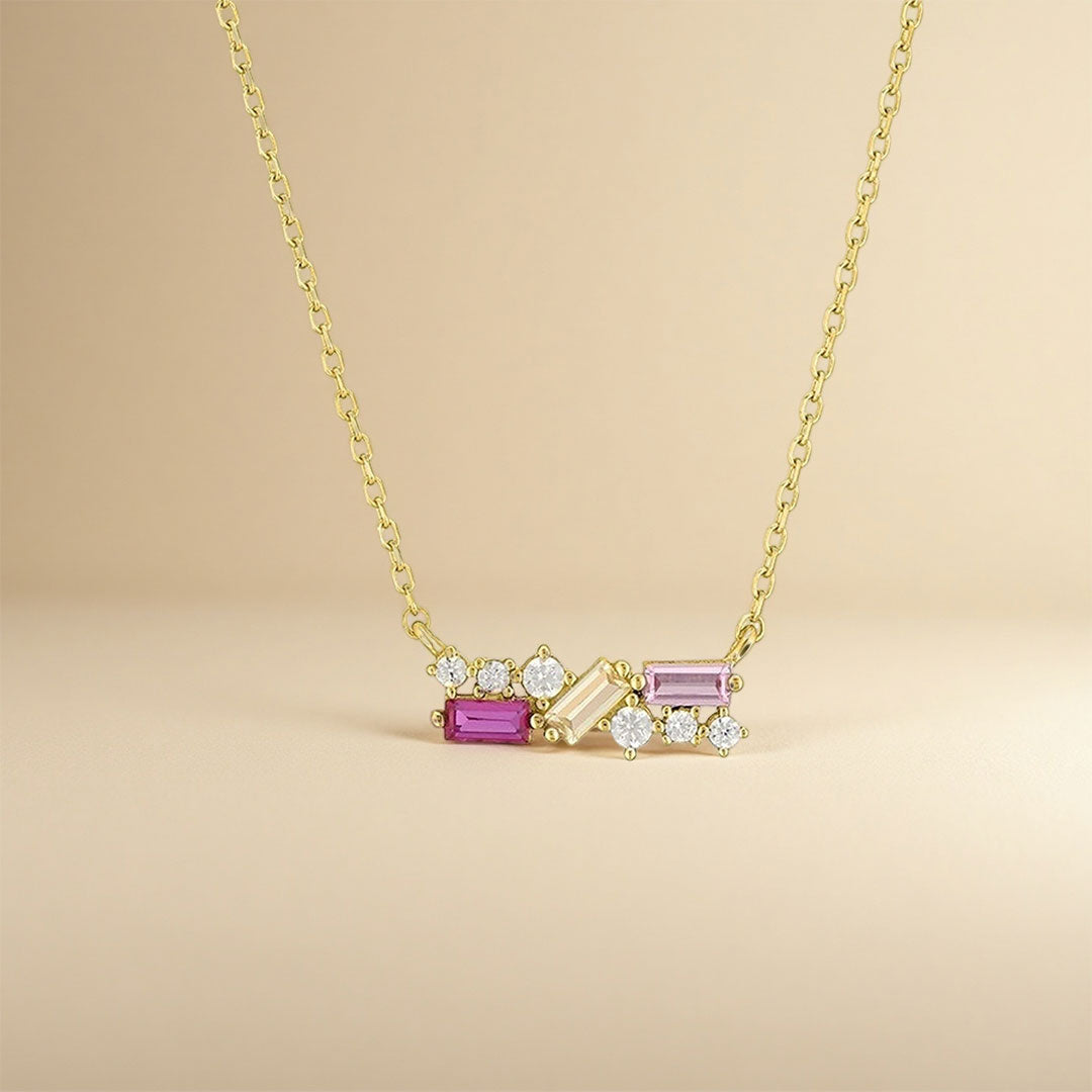 A self-reminder -Purple diamond necklace