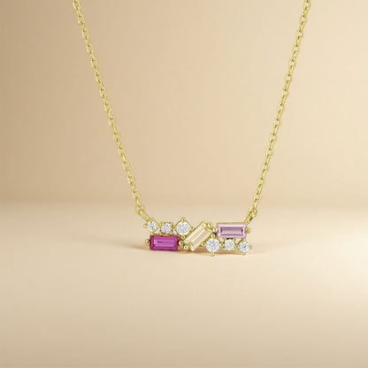Alzheimer dementia awareness-Purple diamond necklace