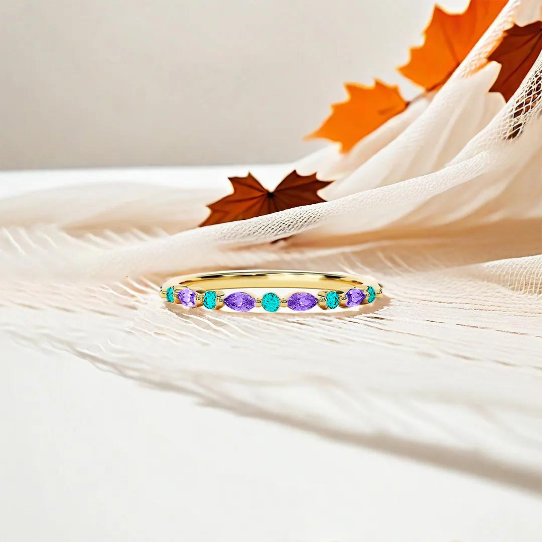 [⚡33% OFF] Suicide Prevention Awareness-Thin bluish purple diamond ring