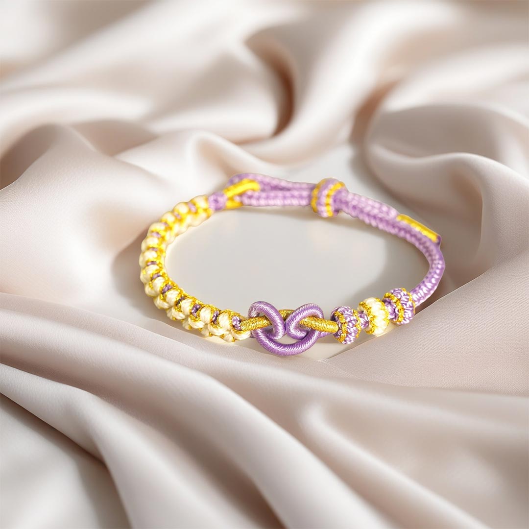 To My Granddaughter - A Link That Can Never Be Undone Peach Blossom Knot Bracelet