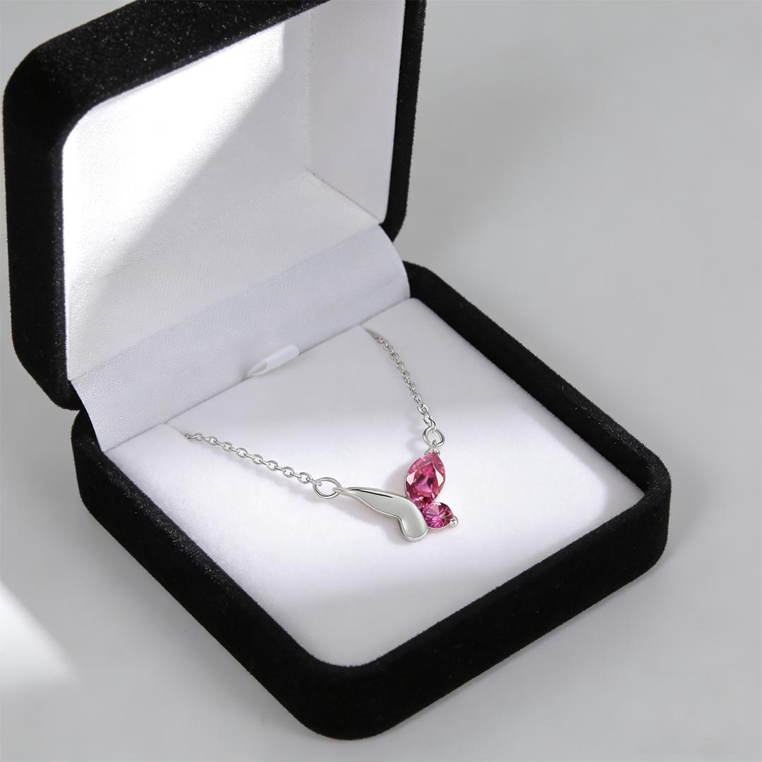 Pink Half Butterfly Necklace