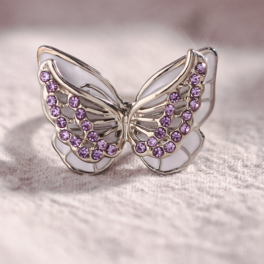 For Memorial - Diamond Double Butterfly Ring