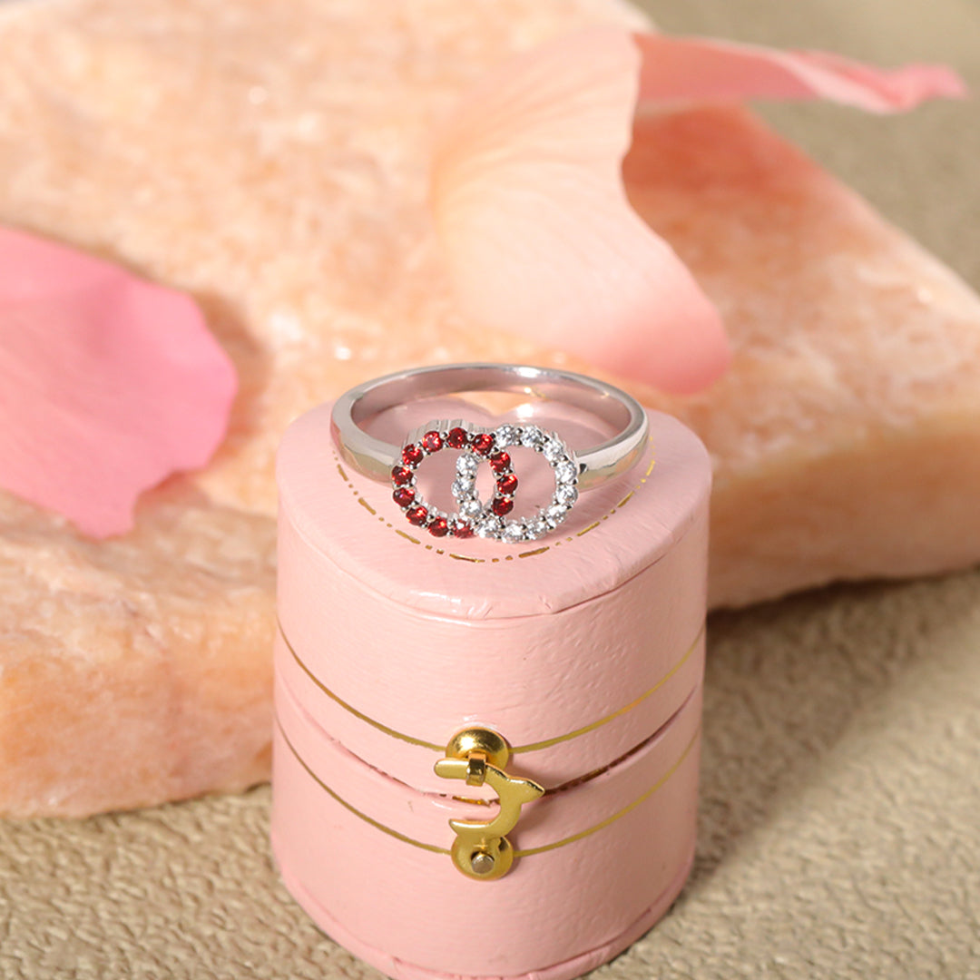 S925 Custom Birthstones Interlocking Ring