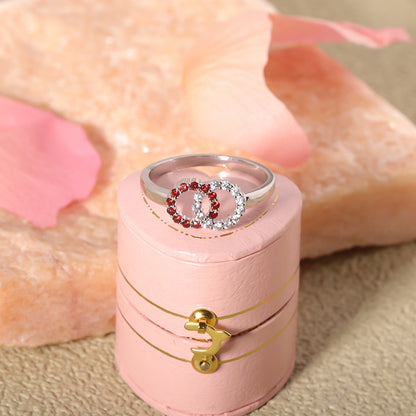 S925 Custom Birthstones Interlocking Ring
