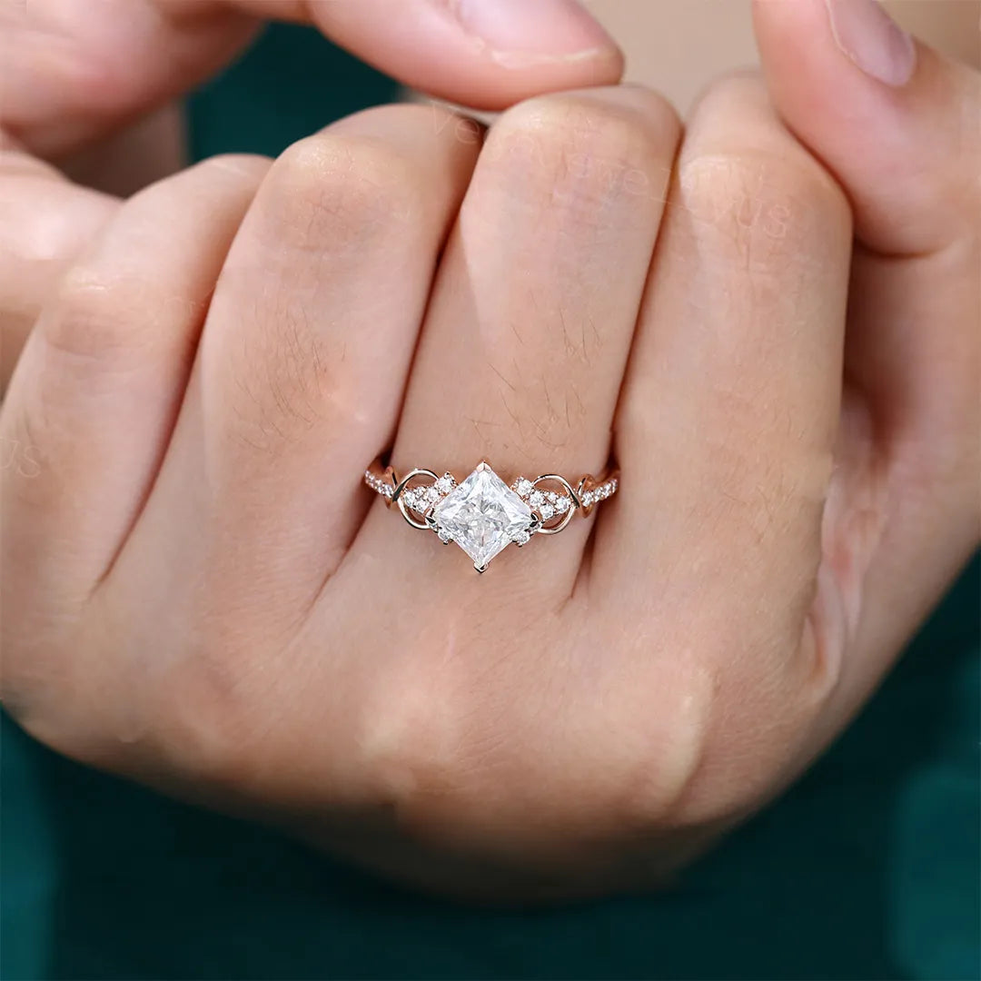 For Self - Love Me Until I'm Me Again Princess Cut Moissanite Ring