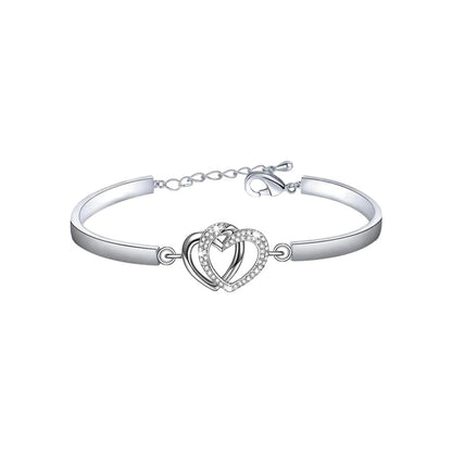 For Daughter-in-law - You are also my daughter-in-heart Double Hearts Bracelet