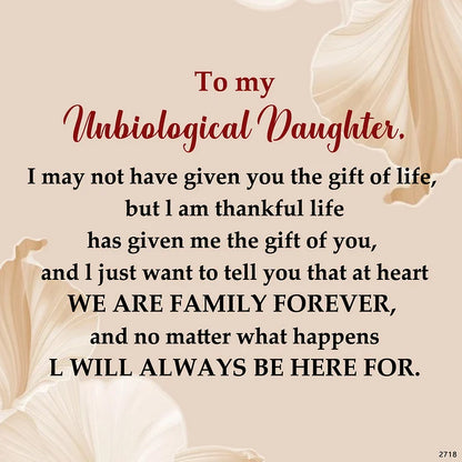 For Unbiological Daughter - We are Family Forever Circle Necklace